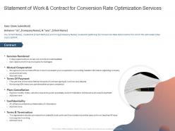 Statement of work and contract for conversion rate optimization services ppt slides show