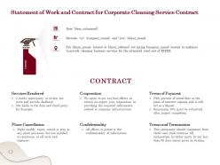Statement of work and contract for corporate cleaning service contract ppt powerpoint tips
