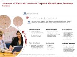 Statement of work and contract for corporate motion picture production services ppt topics