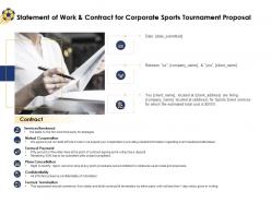 Statement of work and contract for corporate sports tournament proposal ppt inspiration