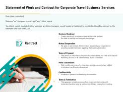 Statement of work and contract for corporate travel business services ppt inspiration