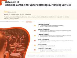 Statement of work and contract for cultural heritage and planning services ppt clipart