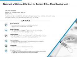 Statement of work and contract for custom online store development ppt slide