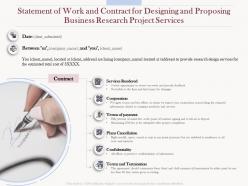 Statement of work and contract for designing and proposing business research project services ppt tips