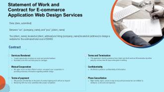 Statement of work and contract for e commerce application web design services