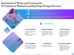 Statement of work and contract for e commerce website landing page design services ppt presentation files
