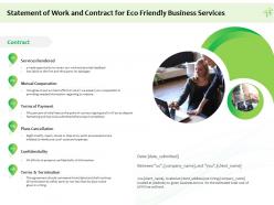 Statement of work and contract for eco friendly business services ppt summary