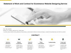 Statement of work and contract for ecommerce website designing service ppt slides