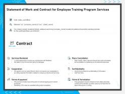 Statement of work and contract for employee training program services ppt styles