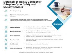 Statement of work and contract for enterprise cyber safety and security services ppt file elements