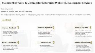 Statement of work and contract for enterprise website development services