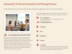 Statement Of Work And Contract For Event Planning Proposal Ppt Powerpoint Outline