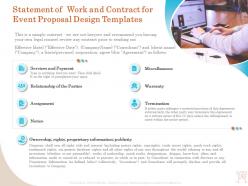 Statement Of Work And Contract For Event Proposal Design Templates Ppt Templates