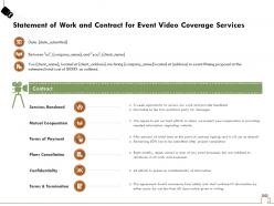 Statement of work and contract for event video coverage services ppt gallery