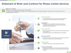 Statement of work and contract for fitness centre services ppt powerpoint topics