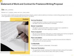 Statement of work and contract for freelance writing proposal ppt powerpoint presentation pictures gridlines