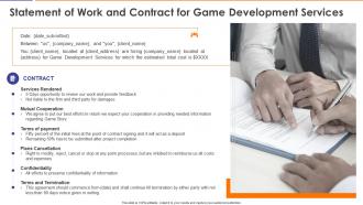 Statement of work and contract for game development services
