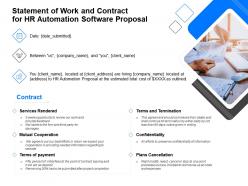 Statement Of Work And Contract For HR Automation Software Proposal Ppt File
