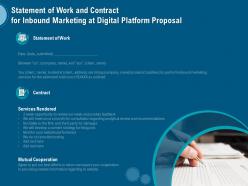 Statement of work and contract for inbound marketing at digital platform proposal ppt pictures