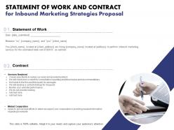 Statement of work and contract for inbound marketing strategies proposal ppt slides