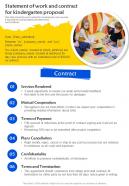 Statement Of Work And Contract For Kindergarten One Pager Sample Example Document
