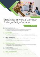 Statement Of Work And Contract For Logo Design Services One Pager Sample Example Document