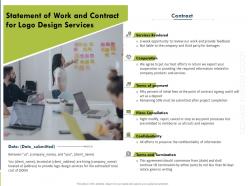 Statement of work and contract for logo design services ppt powerpoint model