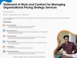 Statement of work and contract for managing organizational pricing strategy services ppt file design