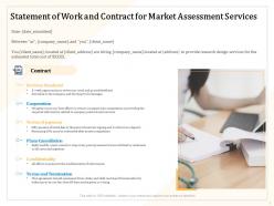 Statement of work and contract for market assessment services ppt ideas