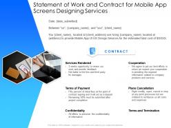 Statement of work and contract for mobile app screens designing services ppt presentation styles