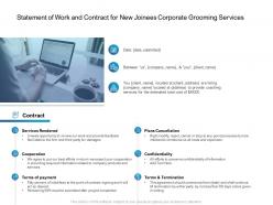 Statement of work and contract for new joinees corporate grooming services ppt tips