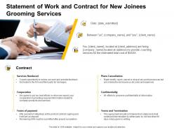 Statement of work and contract for new joinees grooming services ppt example 2015