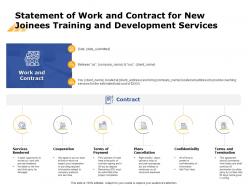 Statement of work and contract for new joinees training and development services ppt tips