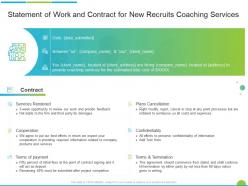 Statement of work and contract for new recruits coaching services ppt powerpoint presentation outline