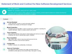 Statement of work and contract for new software development services information ppt slides