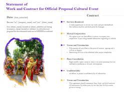 Statement of work and contract for official proposal cultural event ppt powerpoint ideas