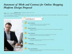 Statement of work and contract for online shopping platform design proposal ppt slides