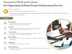 Statement of work and contract for organization software feature enhancements services ppt skill