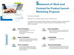 Statement of work and contract for product launch marketing proposal ppt file elements