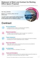 Statement Of Work And Contract For Renting Office Space One Pager Sample Example Document