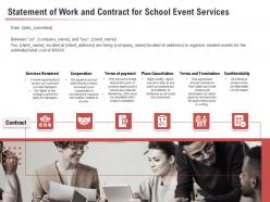 Statement of work and contract for school event services ppt powerpoint presentation styles skills