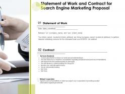 Statement of work and contract for search engine marketing proposal ppt presentation show