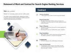 Statement Of Work And Contract For Search Engine Ranking Services Ppt Powerpoint Presentation Themes