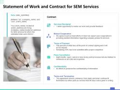Statement of work and contract for sem services ppt powerpoint presentation professional clipart images