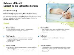 Statement of work and contract for site optimization services ppt topics