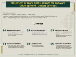 Statement of work and contract for software development design services ppt layouts
