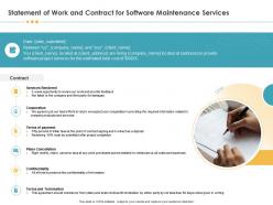 Statement of work and contract for software maintenance services ppt infographics
