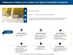 Statement of work and contract for sport competition proposal ppt powerpoint images