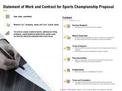 Statement of work and contract for sports championship proposal ppt styles skills
