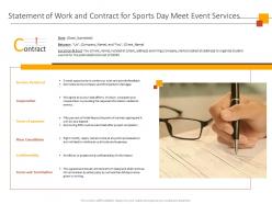 Statement of work and contract for sports day meet event services ppt powerpoint presentation icon